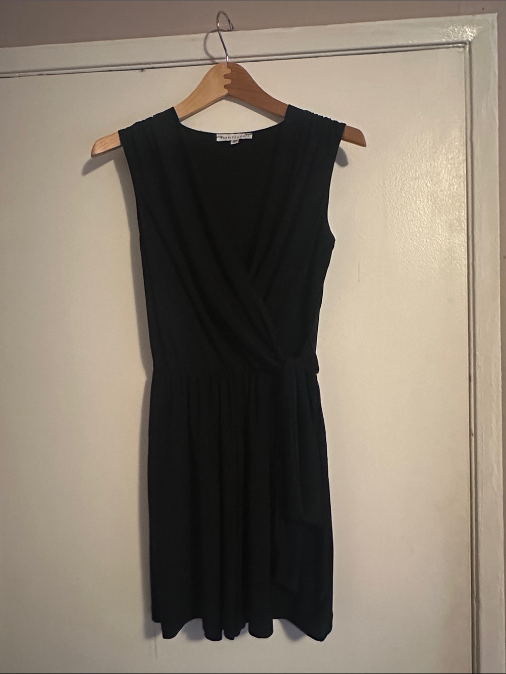 Annalee + Hope Black Sleeveless Faux-Wrap Mini Dress